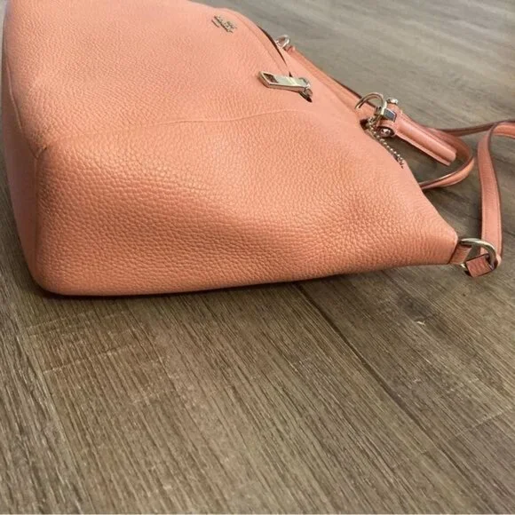 COACH 34340 PRAIRIE SATCHEL PEBBLE LEATHER Crossbody BAG In Coral - Picture 5 of 15